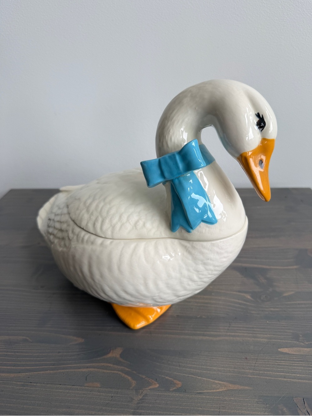 Vintage ceramic goose cookie jar